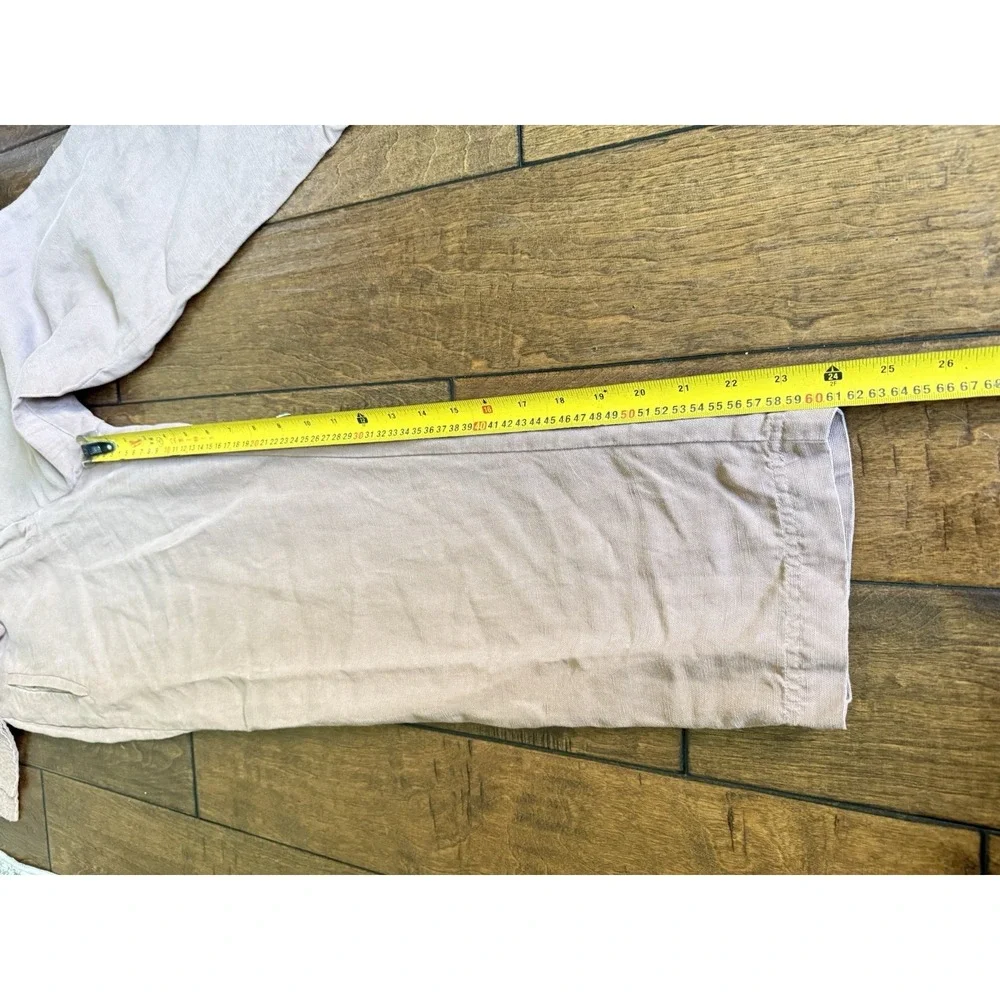 Aritzia Wilfred Linen Trousers Womens 2 Pink High Waist Belted Tapered Pants